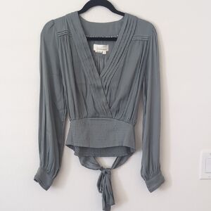 Anthropologie Green Wrap Blouse (S)